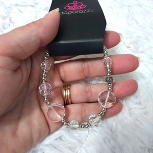FREE WITH PURCHASE NWT Starry-Eyed Elegance clear/SLVR stretchy band bracelet